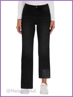 Fleece Lined Jeans Women High Waisted Wide Leg Winter Thermal Jean Pants